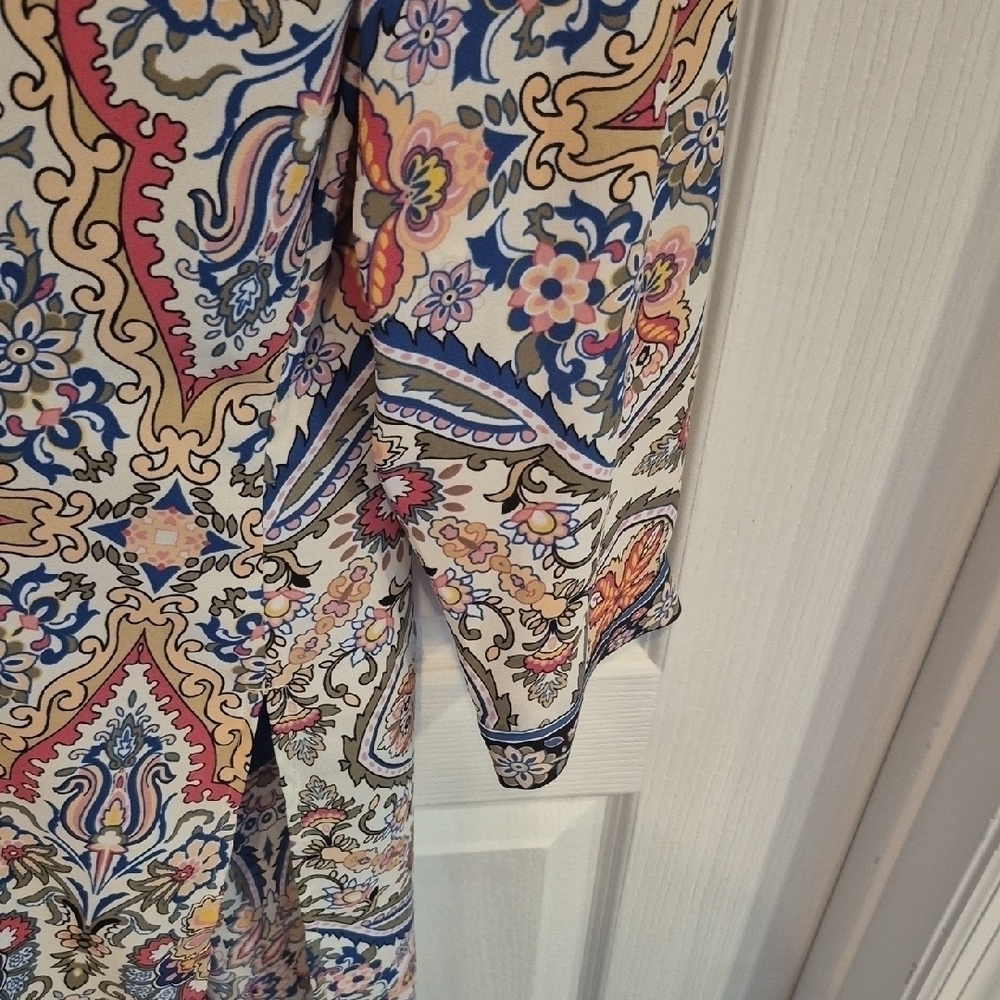 Chico's Floral Paisley Long Cardigan and Tank Set Chico's Size 4 - Picture 10 of 13